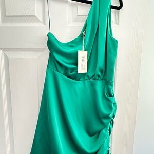 Rami Brook - Elegant Green One-Shoulder Dress